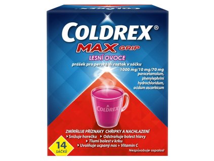 COLDREX MAXGRIP LESNÍ OVOCE 1000MG/10MG/70MG perorální prášek pro roztok v sáčku 10 II
