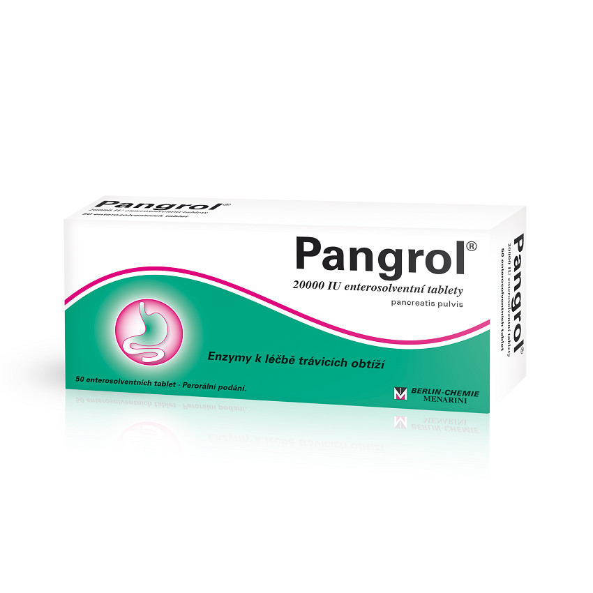 BERLIN CHEMIE PANGROL 20000IU enterosolventní tableta 50 II