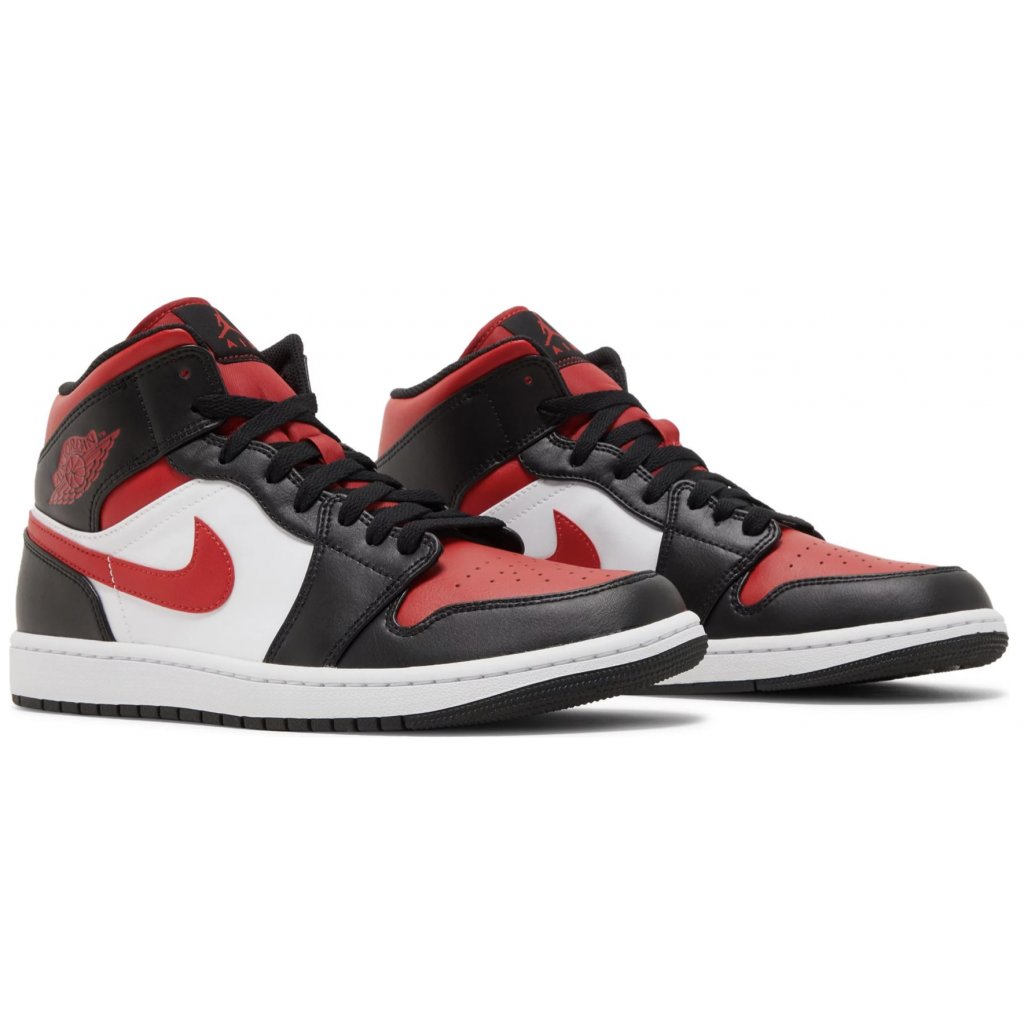 Jordan 1 Mid White Black Red BBNSUPPLY
