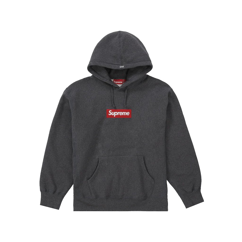 Supreme Box Logo Hooded Sweatshirt Charcoal - BBNSUPPLY