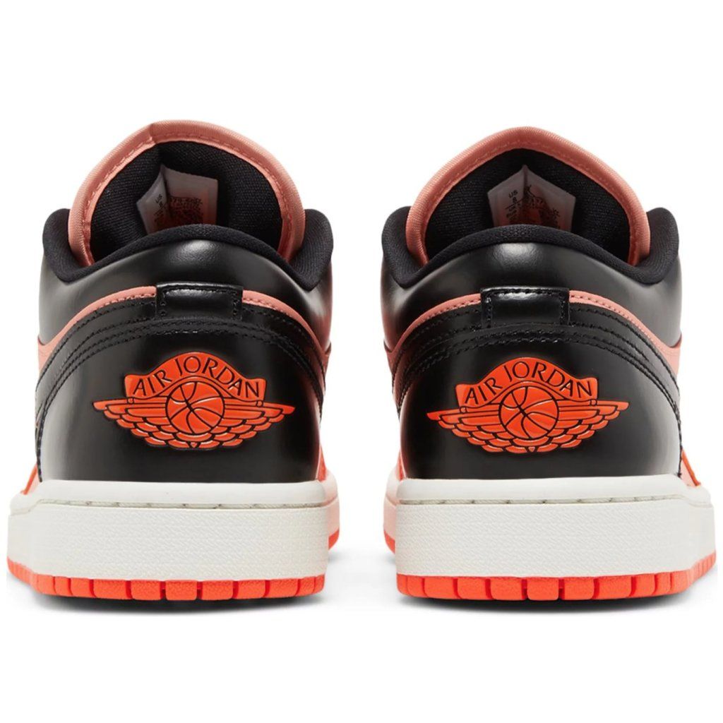 orange and black jordan 1 low
