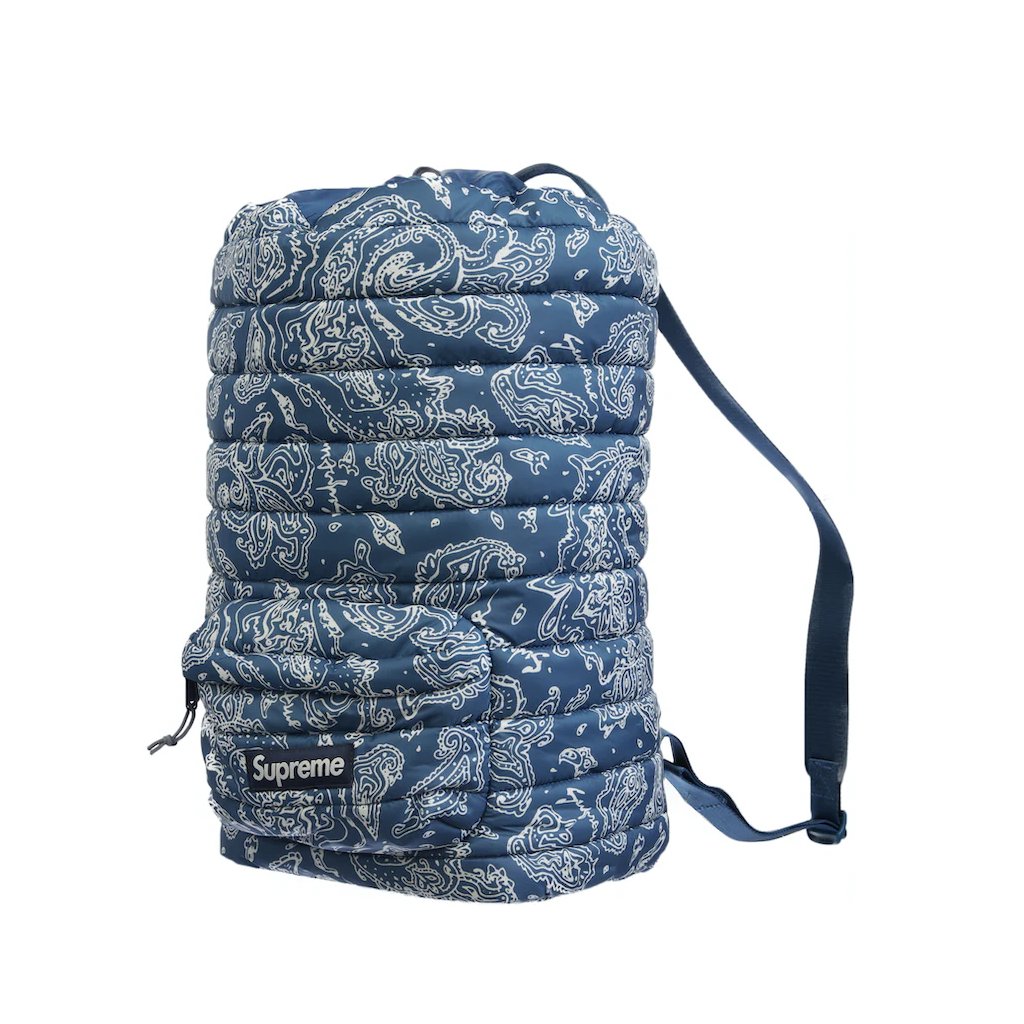 Supreme Puffer Backpack Blue Paisley - FW22 - US