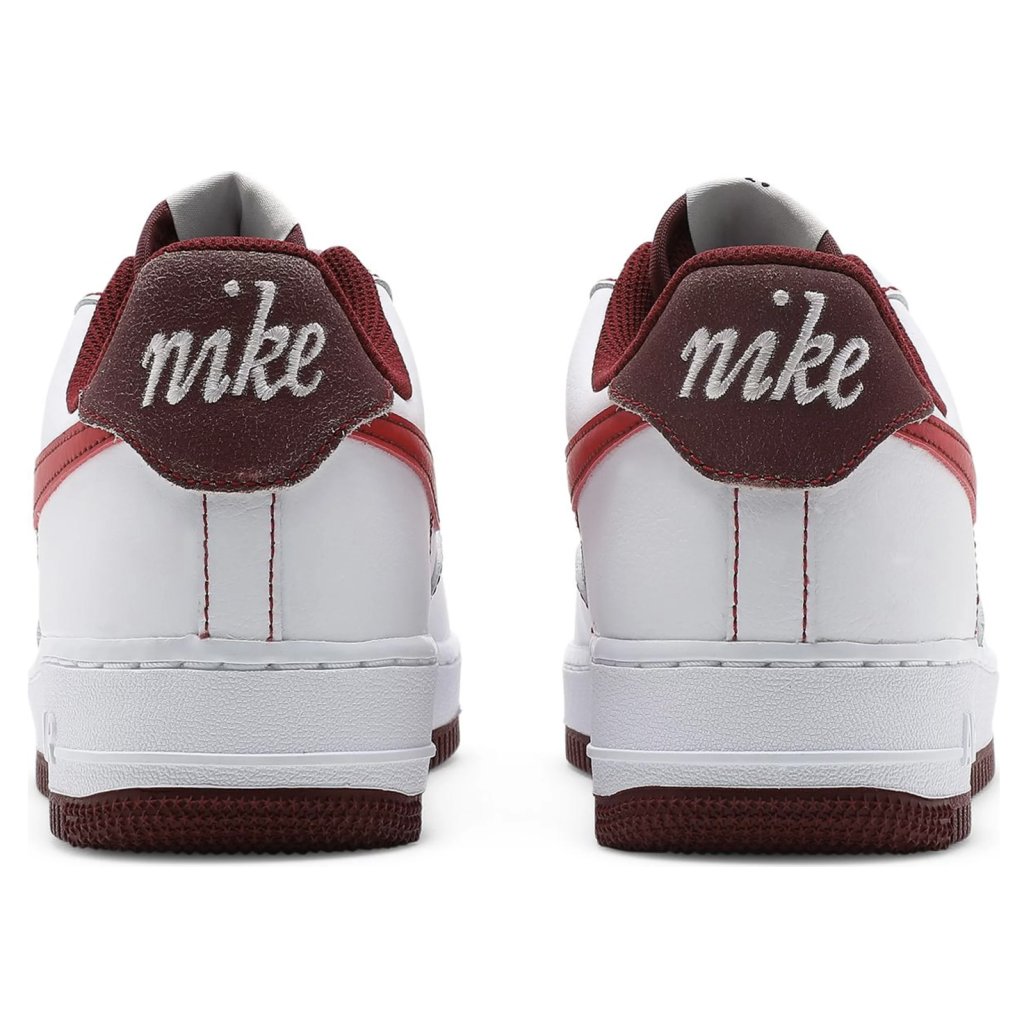 Nike air force 1 low 07 leather white team red top