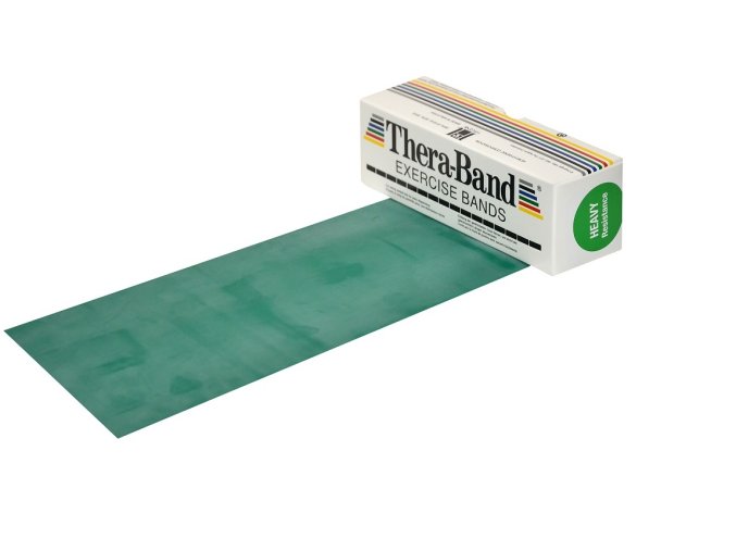 thera band posilovaci guma 5 5m zelena silna rehabilitace pas