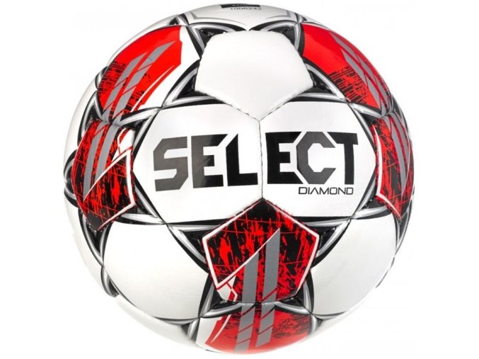fotbalovy mic select fb diamond bilo cervena–velikost 4