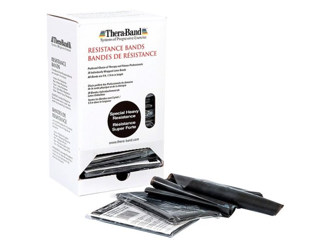 thera band posilovaci odporova guma 1 5m cerna specialne silna