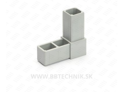 Spojka L pravý uhol plastový 25x25 mm