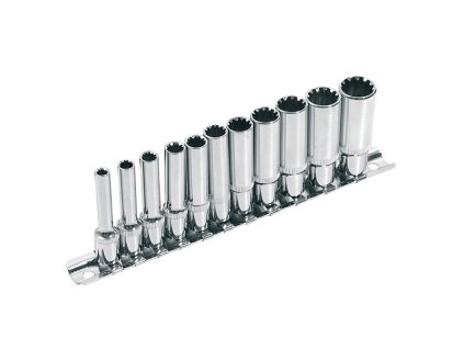 EXTOL Hlavica 1/4" predĺžená SADA 4-13mm CrV