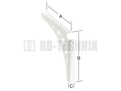 Policová konzola Delta Line 200x200x24 mm biela