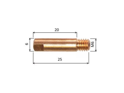 Zváracia špička 1,0 M6x25mm E-Cu