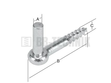 Pánt štiftový 10x80x12 mm závrtný