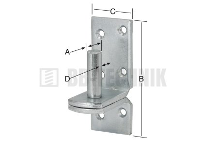 Pánt štiftový 16x104x40 mm s platničkou