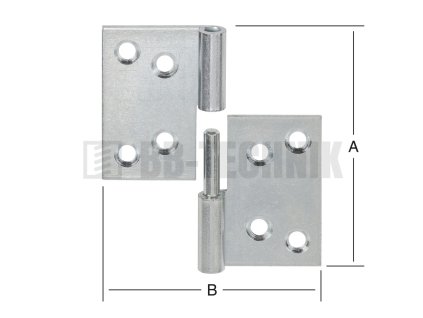Pánt valcovaný rozoberateľný 60x80 mm