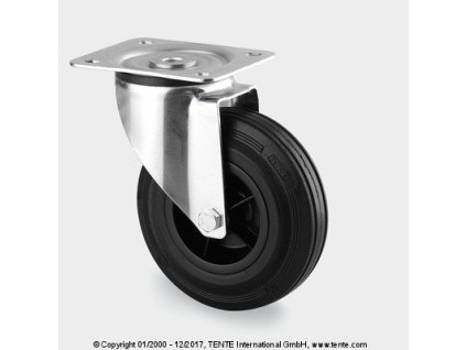 TENTE Koliesko transportné, 80x37 mm, otočné, platnička, čierne, 70 kg