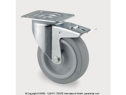 TENTE Koliesko transportné, 100x34 mm, otočné, platnička+brzda, 160 kg
