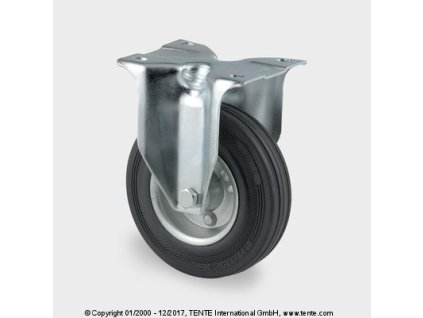 TENTE Koliesko transportné, 200x30 mm, pevné, platnička, čierne, 205 kg