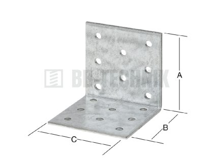 Uholník 100x100x100mm dierovaný plech