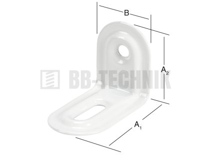 Uholník nastavitelný 39x28x23 mm ozdobný biely