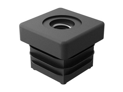 Krytka štvorcová 20x20 mm so závitom M 8 čierna