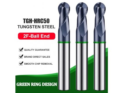 TGH Series-HRC50 2 élű Gömbmaró R0.75x3x4Dx50L