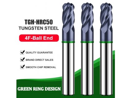 TGH Series-HRC50 4 élű Gömbmaró R3x12x6Dx50L