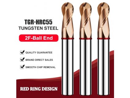 TGR Series-HRC55 2 élű Gömbmaró R0.75x3Cx4Dx50L