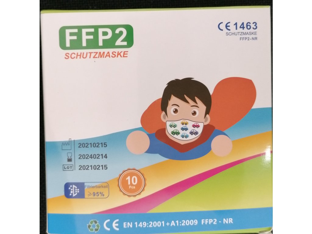 Detsky respirator FFP2 bily 10 ks bc system