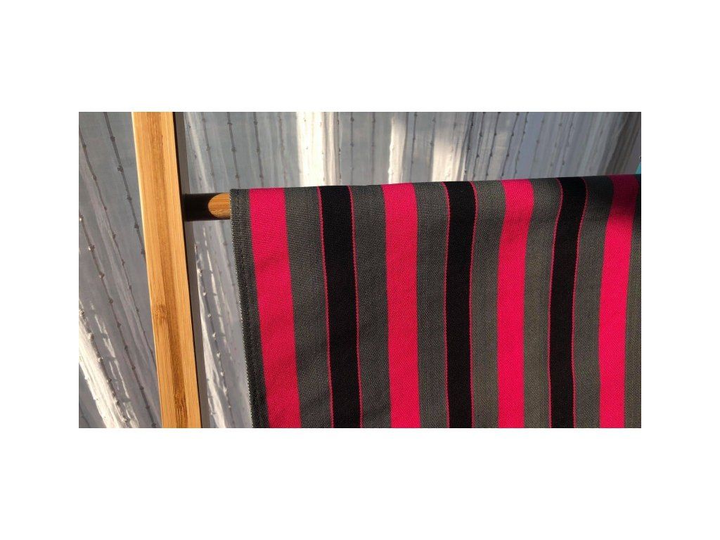 LEHÁTKOVINA růžové, černé a šedé proužky 38/150cm