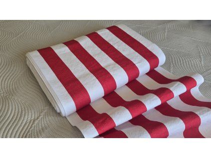LEHÁTKOVINA bílé - červené pruhy 45cm