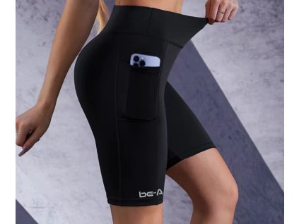 Dámské běžecké legíny be-AM RUN SHORT - černá