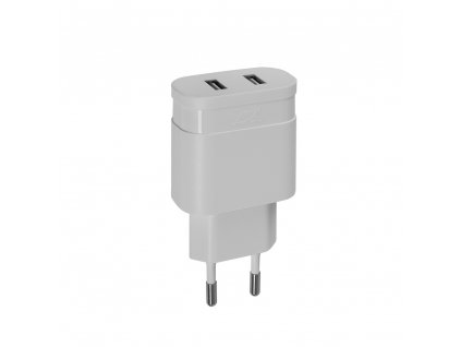 Riva Power 4122 W00 duální síťová nabíječka 2,4A/ 2 USB, bílá