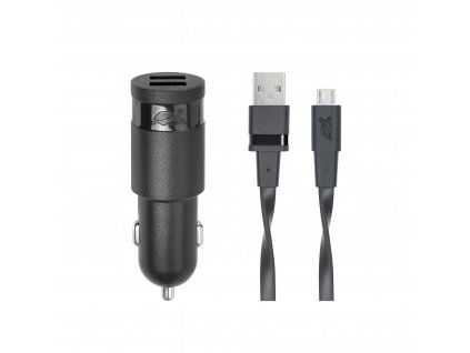 Riva Power 4223 BD1 duální automobilový adaptér  3,4A/2xUSB, černá + micro USB kabel