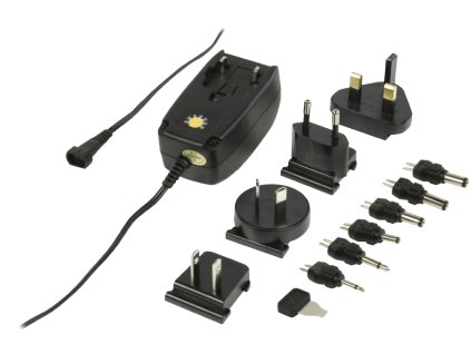 Napájecí adaptér 230V/3-12V 1000mA s LED indikací, mezinárodní