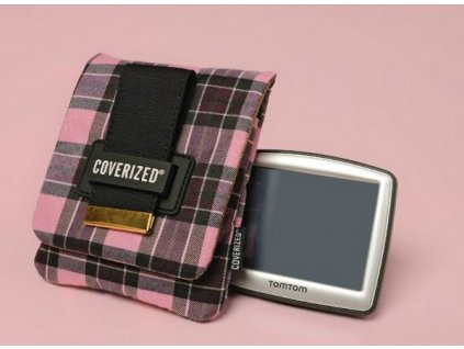 Coverized JACK brašna na GPS / digitální fotoaparát, růžový tartan