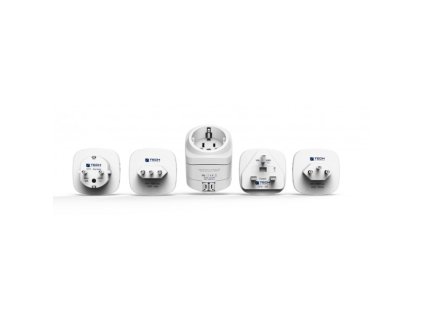 TECH set cestovních adaptérů Evropa do Evropa s integrovanou 2xUSB nabíječkou