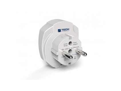 TECH cestovní nabíjecí USB adaptér pro použití v Evropě pro dvě USB zařízení 2100mA TBU-969