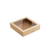 Krabička hnedá s okienkom 1500ml kraft 200x200x48mm (25ks)
