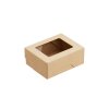 Krabička hnedá s okienkom 350ml kraft 80x100x40mm (25ks)
