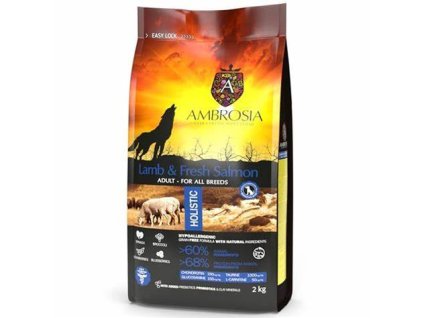 Ambrosia Lamb & Fresh Salmon Ultra Premium 12 kg – balenie krmiva pre dospelé psy