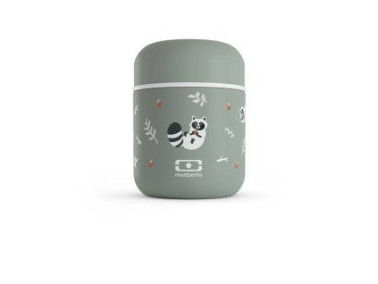 Monbento Capsule dětský termobox na jídlo 0,28 l, green raccoon, 25334073