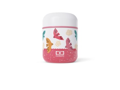 Monbento Capsule dětský termobox na jídlo 0,28 l, pink birds, 25334121