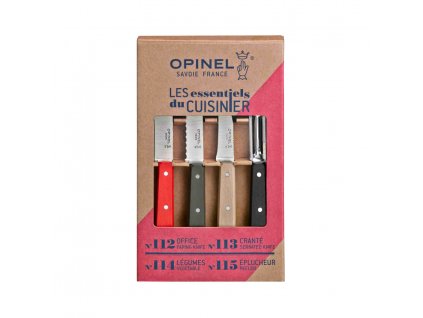 Opinel Les Essentiels Loft sada nožů a škrabky 4 ks, 001626