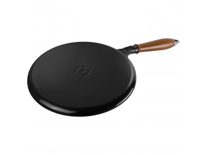 STAUB Palačinková pánev černá, dřevěné madlo 28cm