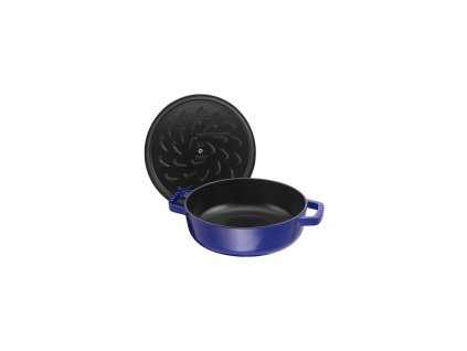 STAUB CHISTERA kastrol s inov. automat. podléváním - tmavě modrá, (24 cm / 2,40 l )