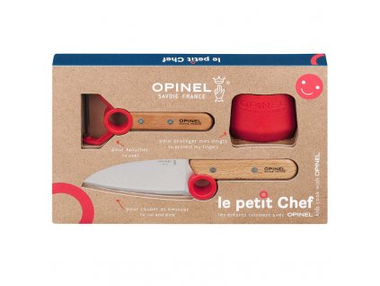 Opinel Le Petit Chef dětská kuchařská sada, červená, 001746