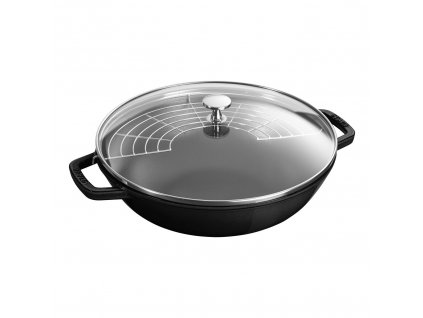 Staub pánev wok se skleněnou poklicí 30 cm/4,4 l černá,  1312923