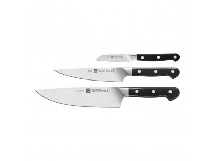 Zwilling Pro set nožů 3 ks, na zeleninu 9 cm, plátkovací 16 cm, kuchařský 20 cm, 38447-003