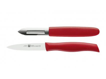 Zwilling TWIN Grip set 2 ks, nůž + škrabka červený