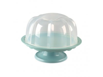 Podnos na dort / bábovku s poklopem Nordic Ware, modrý