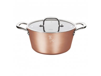 Kastrol s poklicí s mramorovým povrchem 24 cm / 4,1 l Bronze Titan Collection BERLINGERHAUS BH-1689